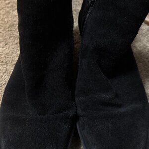 Fly London Black Suede Zip Ankle Boot Sz 8.5(39 Eu)Wedge Bootie Portugal luxury